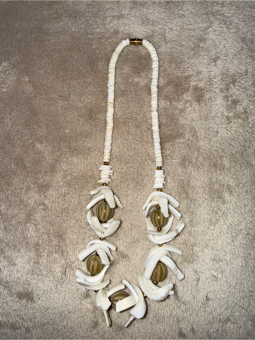 Vintage Puka Shell Statement Necklace